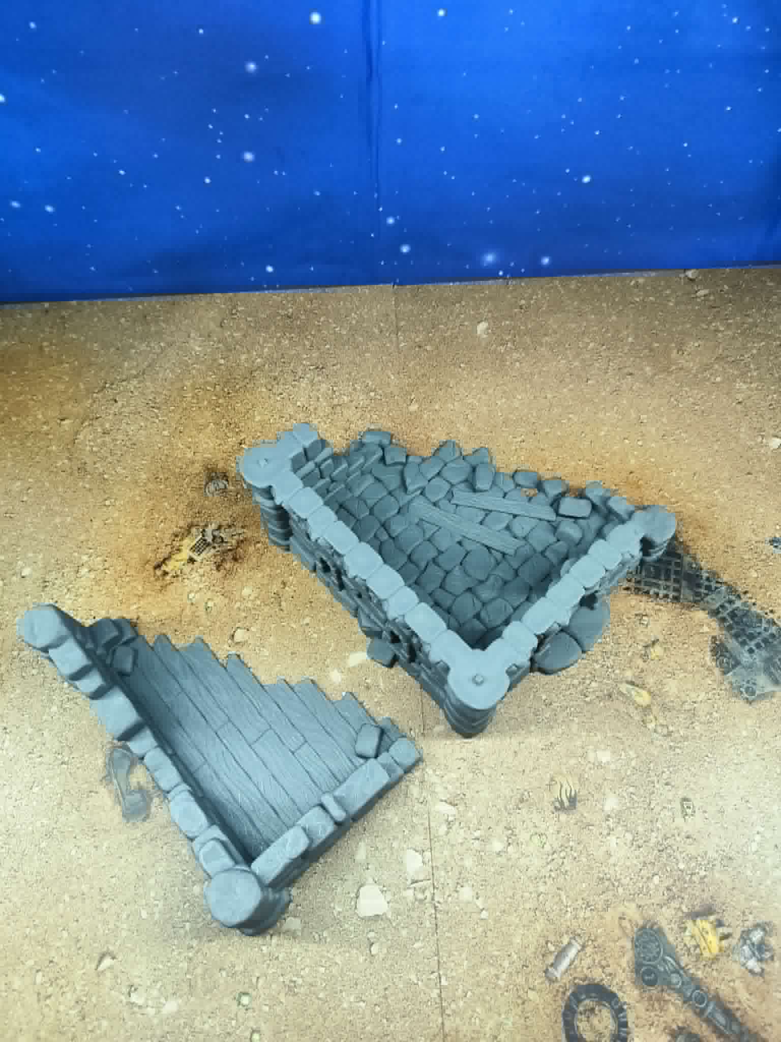 Old Castle : Maison de pierre en ruine pour wargame