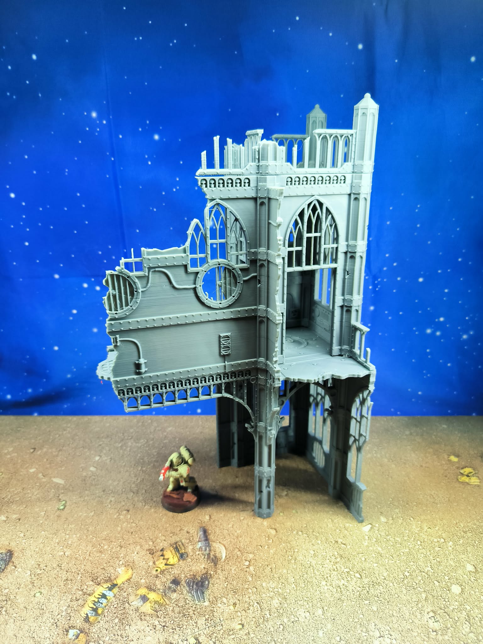 Templaris : Avant Ouest Cathédrale gothique en ruine pour wargame