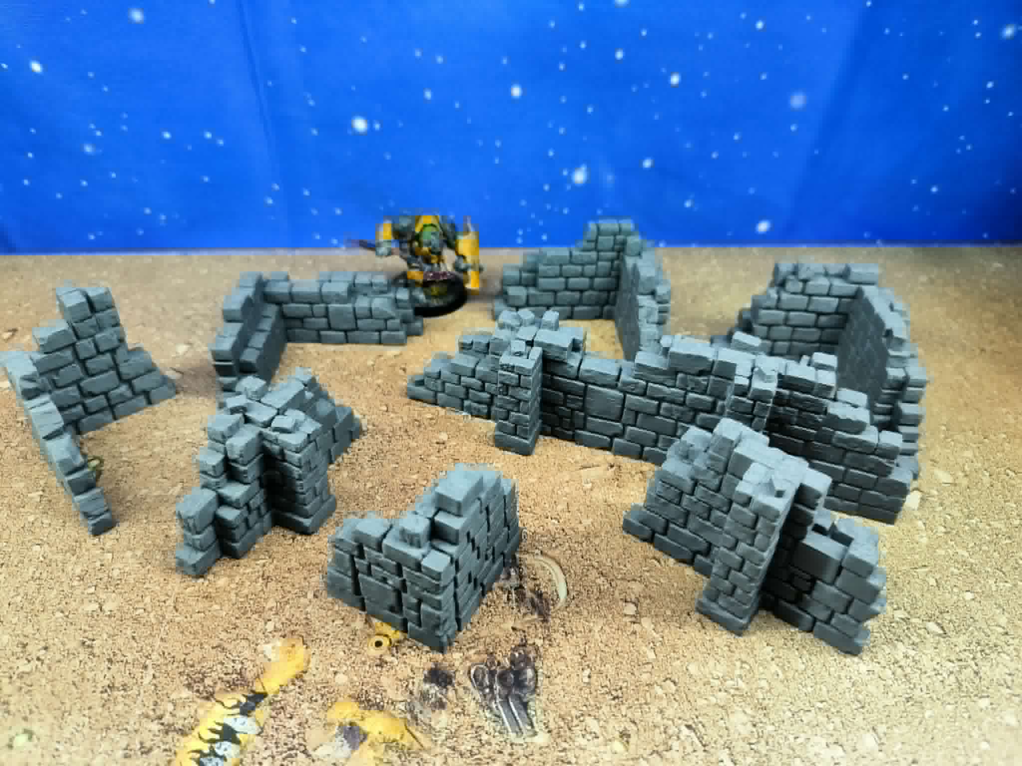Ancient Ruins : set de murs de pierre en ruines pour wargame 3