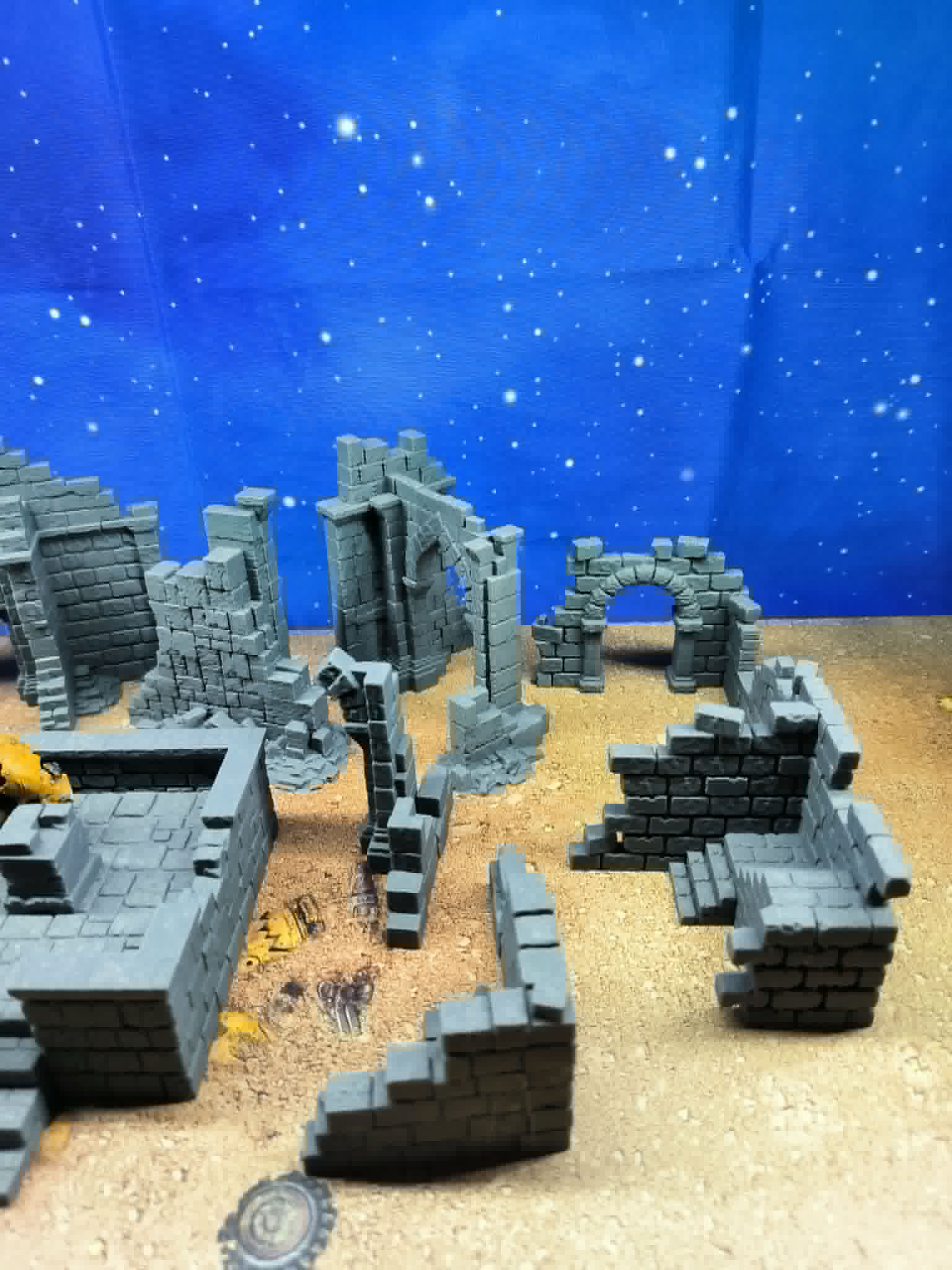 Ancient Ruins : set de murs de pierre en ruines pour wargame 1