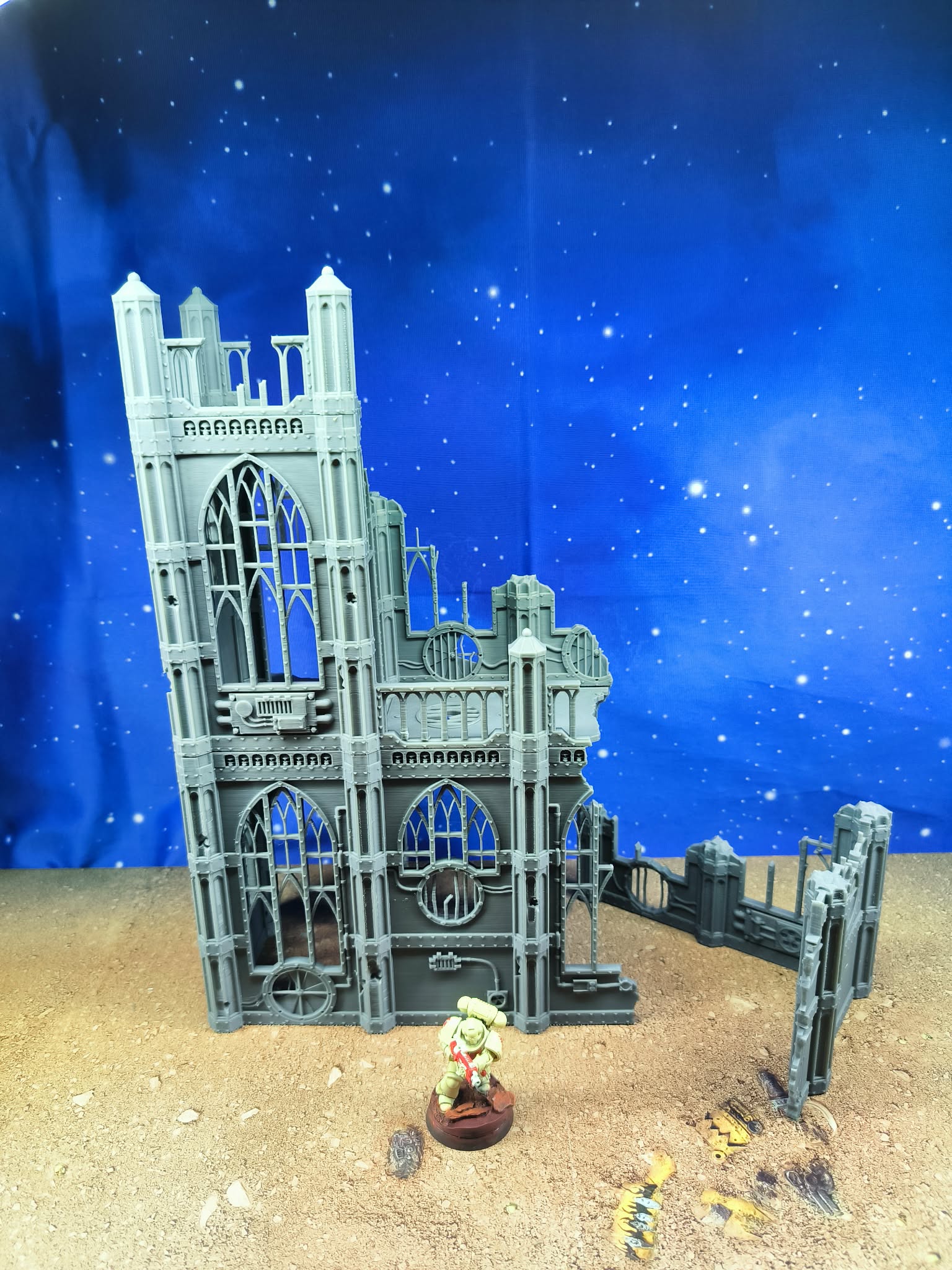 Templaris : Avant Est Cathédrale gothique en ruine pour wargame