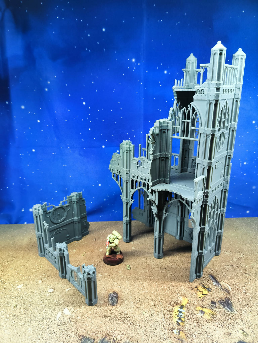 Templaris : Avant Est Cathédrale gothique en ruine pour wargame