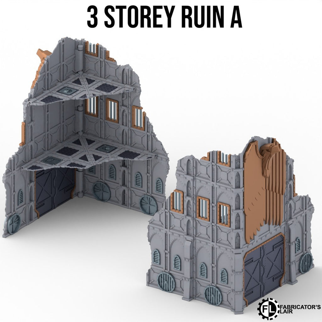 Armored Foldable V11 : set décors militaires pliants en ruine pour table de jeu wargame