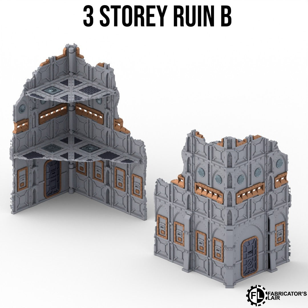 Armored Foldable V11 : set décors militaires pliants en ruine pour table de jeu wargame