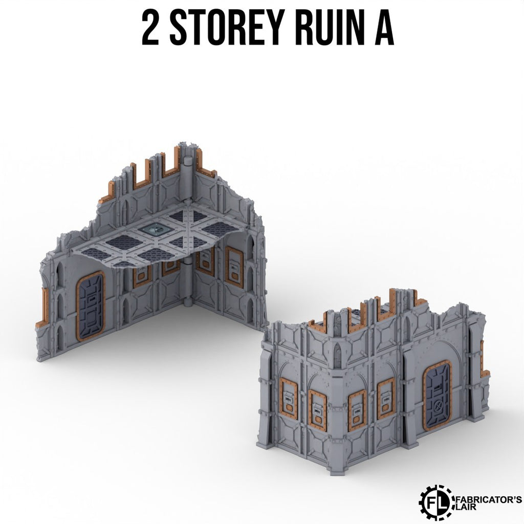 Armored Foldable V11 : set décors militaires pliants en ruine pour table de jeu wargame