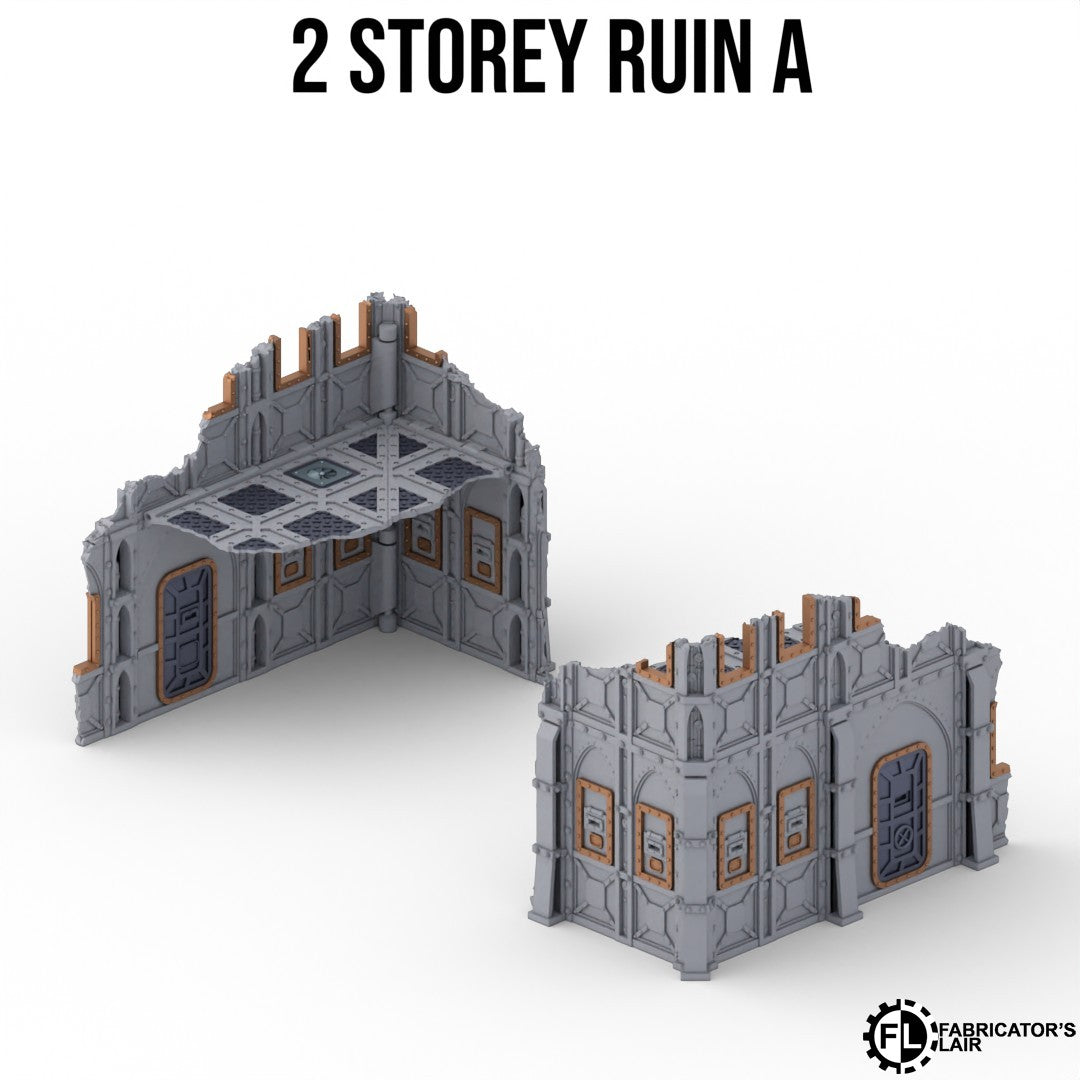 Armored Foldable V11 : set décors militaires pliants en ruine pour table de jeu wargame