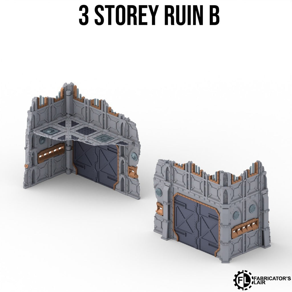 Armored Foldable V11 : set décors militaires pliants en ruine pour table de jeu wargame