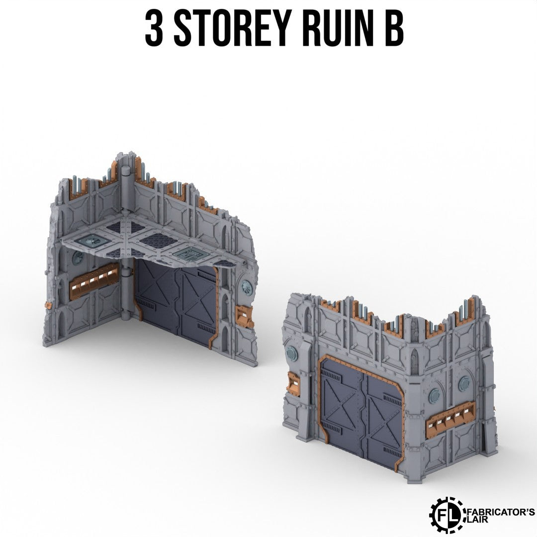 Armored Foldable V11 : set décors militaires pliants en ruine pour table de jeu wargame