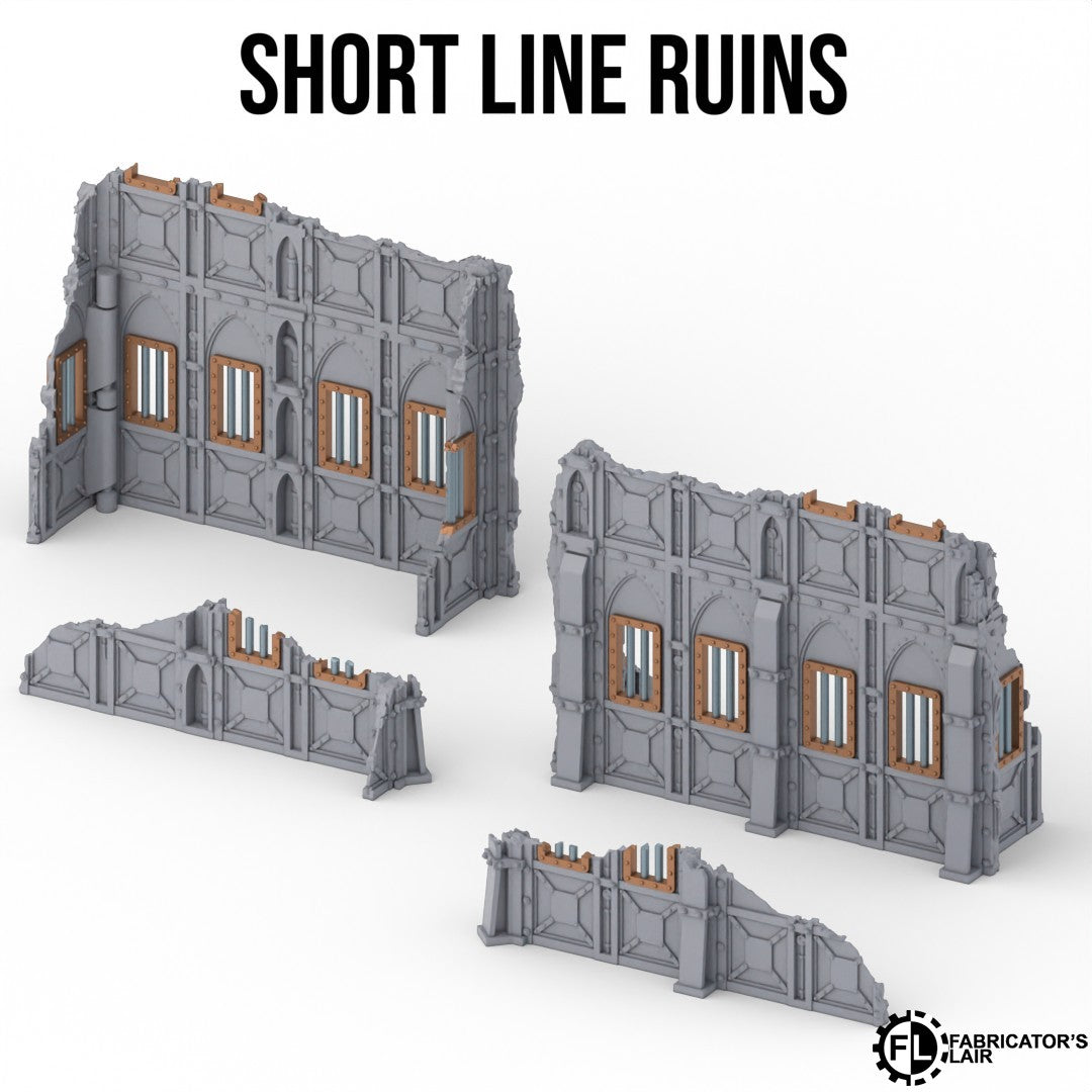 Armored Foldable V11 : set décors militaires pliants en ruine pour table de jeu wargame