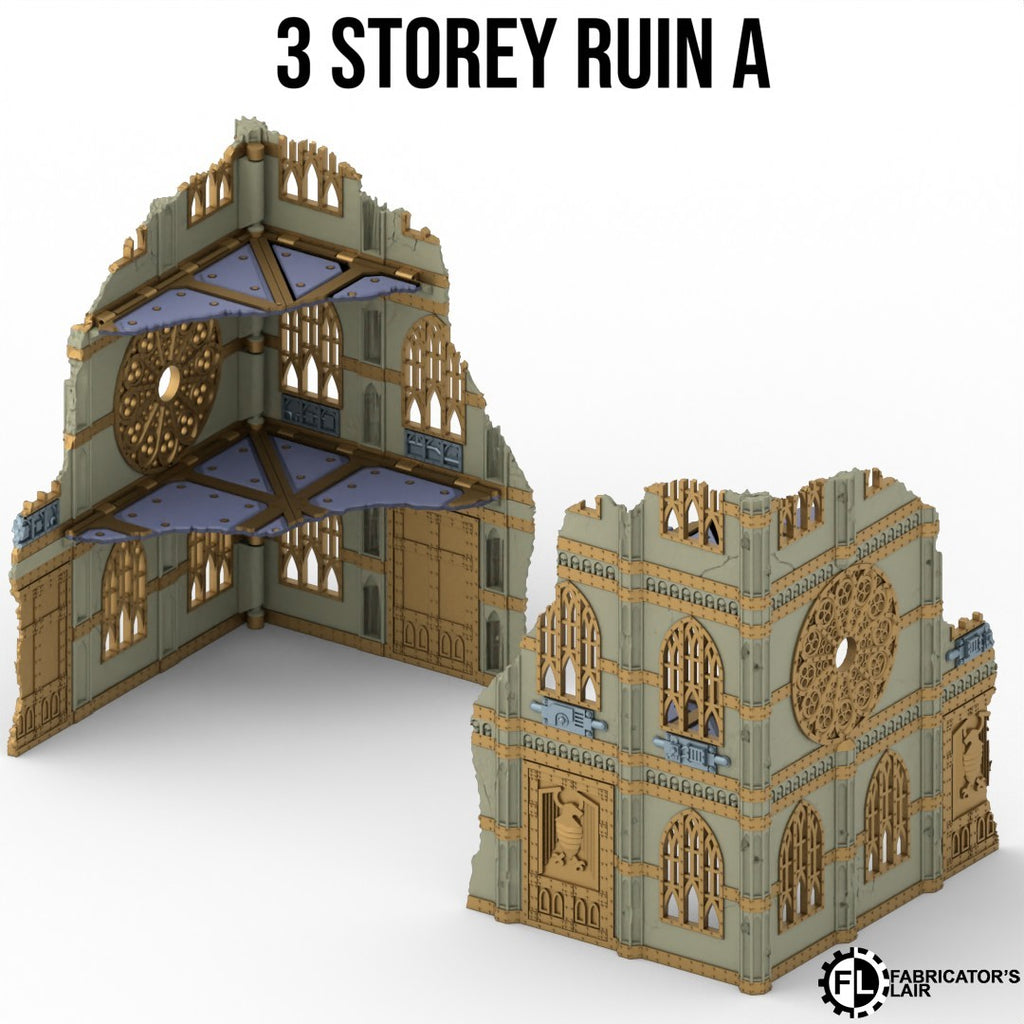 Gothic Foldable V11 : set décors gothiques pliants en ruine pour table de jeu wargame