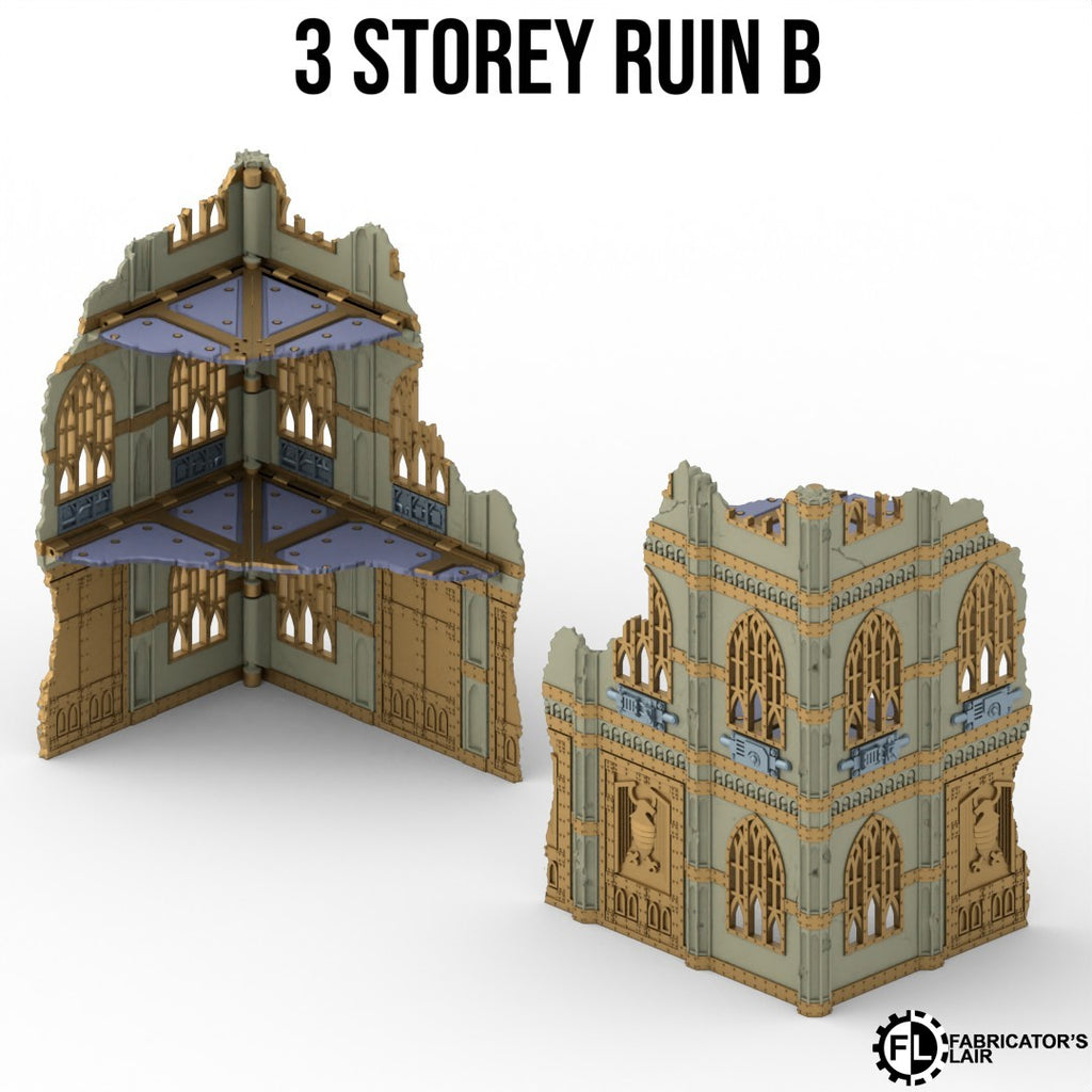 Gothic Foldable V11 : set décors gothiques pliants en ruine pour table de jeu wargame
