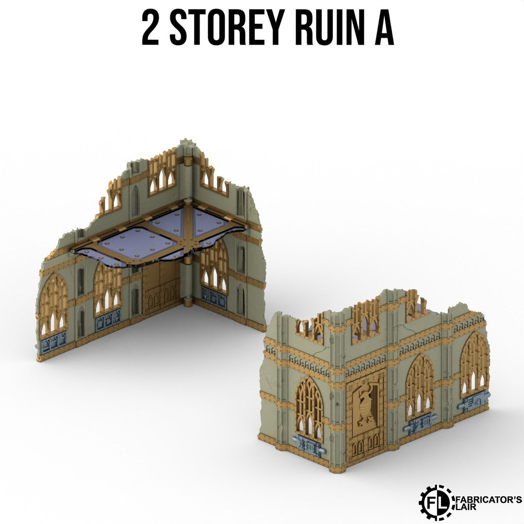 Gothic Foldable V11 : set décors gothiques pliants en ruine pour table de jeu wargame