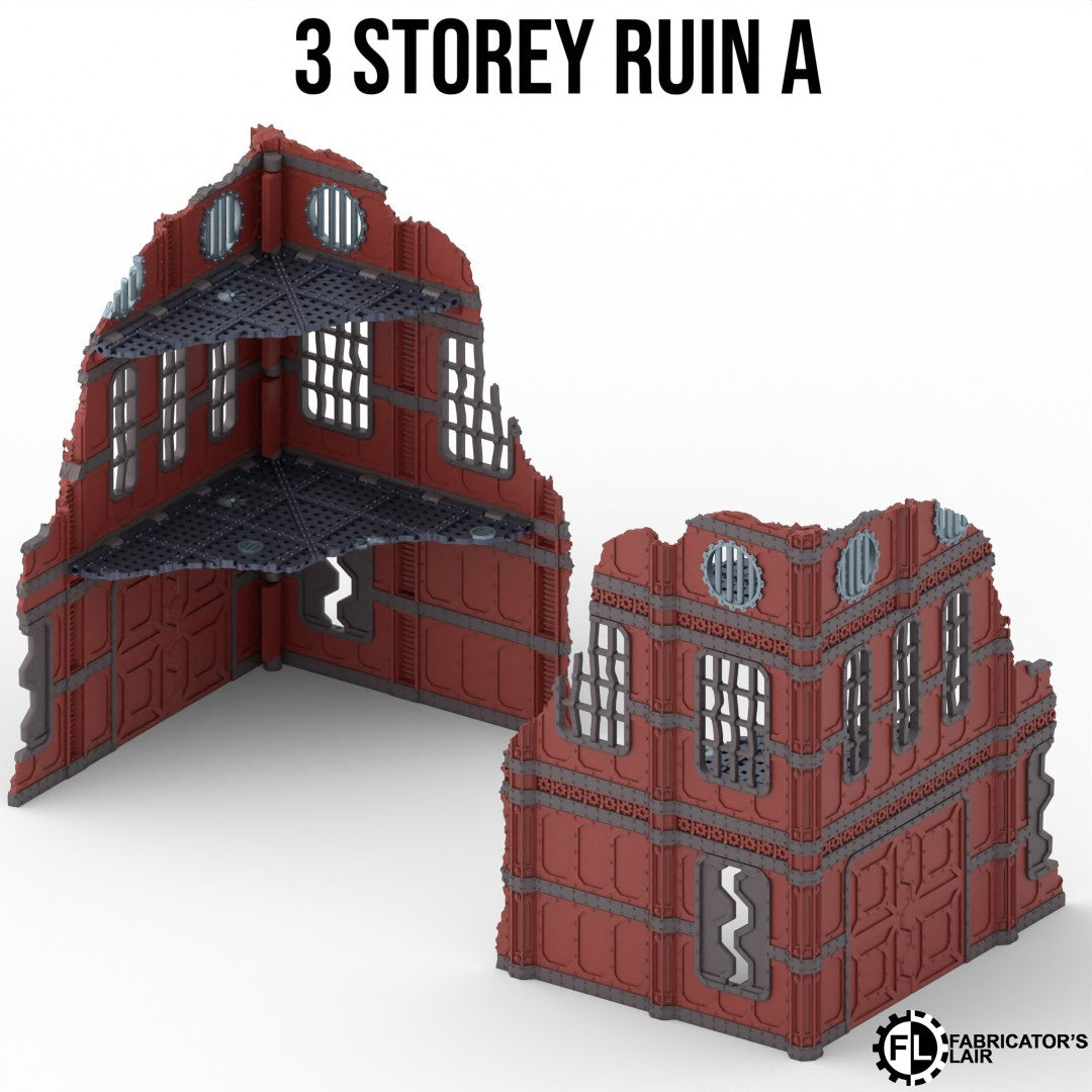 Indus Foldable V11 : set décors industriels pliants en ruine pour table de jeu wargame