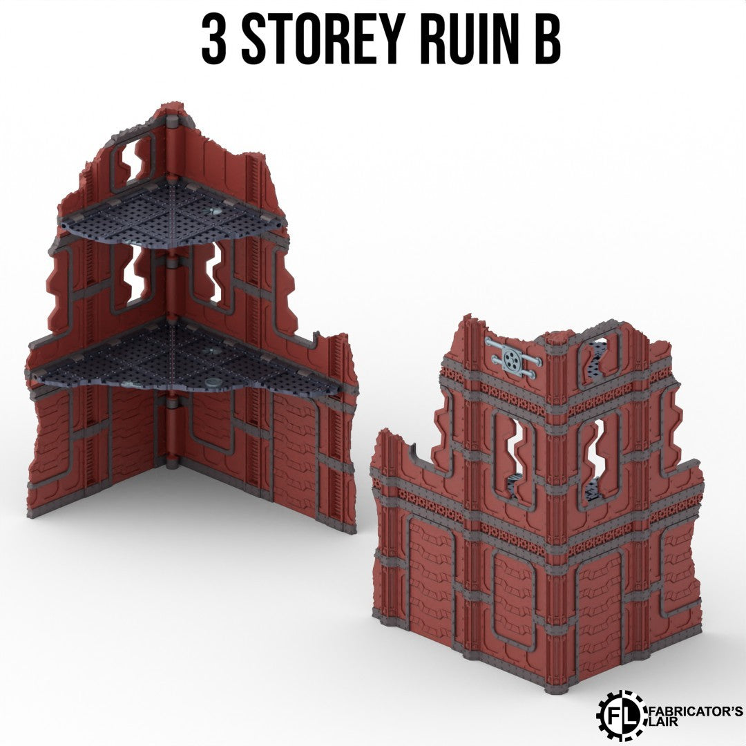 Indus Foldable V11 : set décors industriels pliants en ruine pour table de jeu wargame
