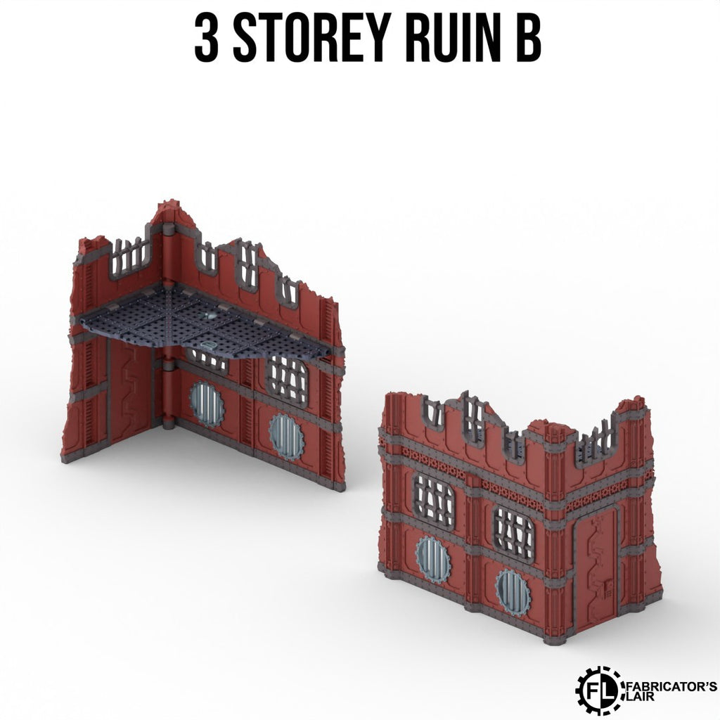Indus Foldable V11 : set décors industriels pliants en ruine pour table de jeu wargame