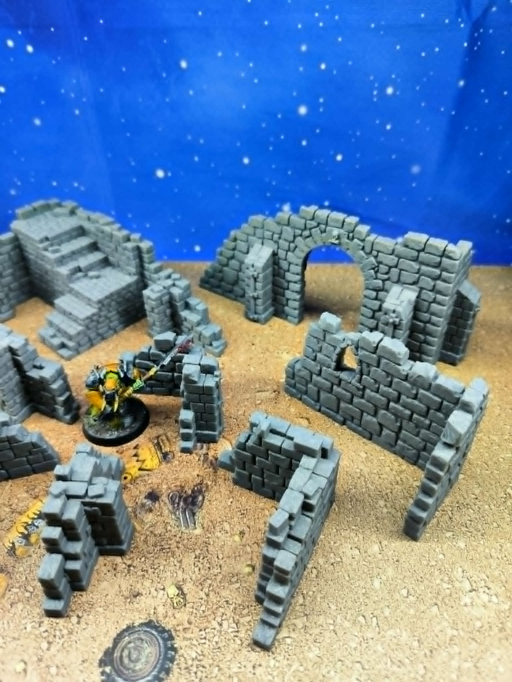 Ancient Ruins : set de murs de pierre en ruines pour wargame 2