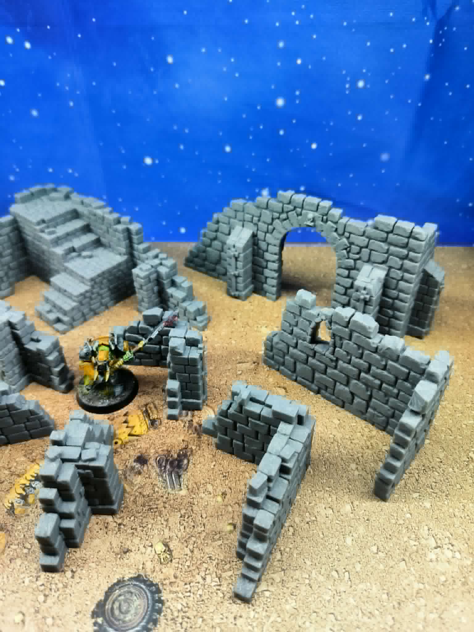 Ancient Ruins : set de murs de pierre en ruines pour wargame 2