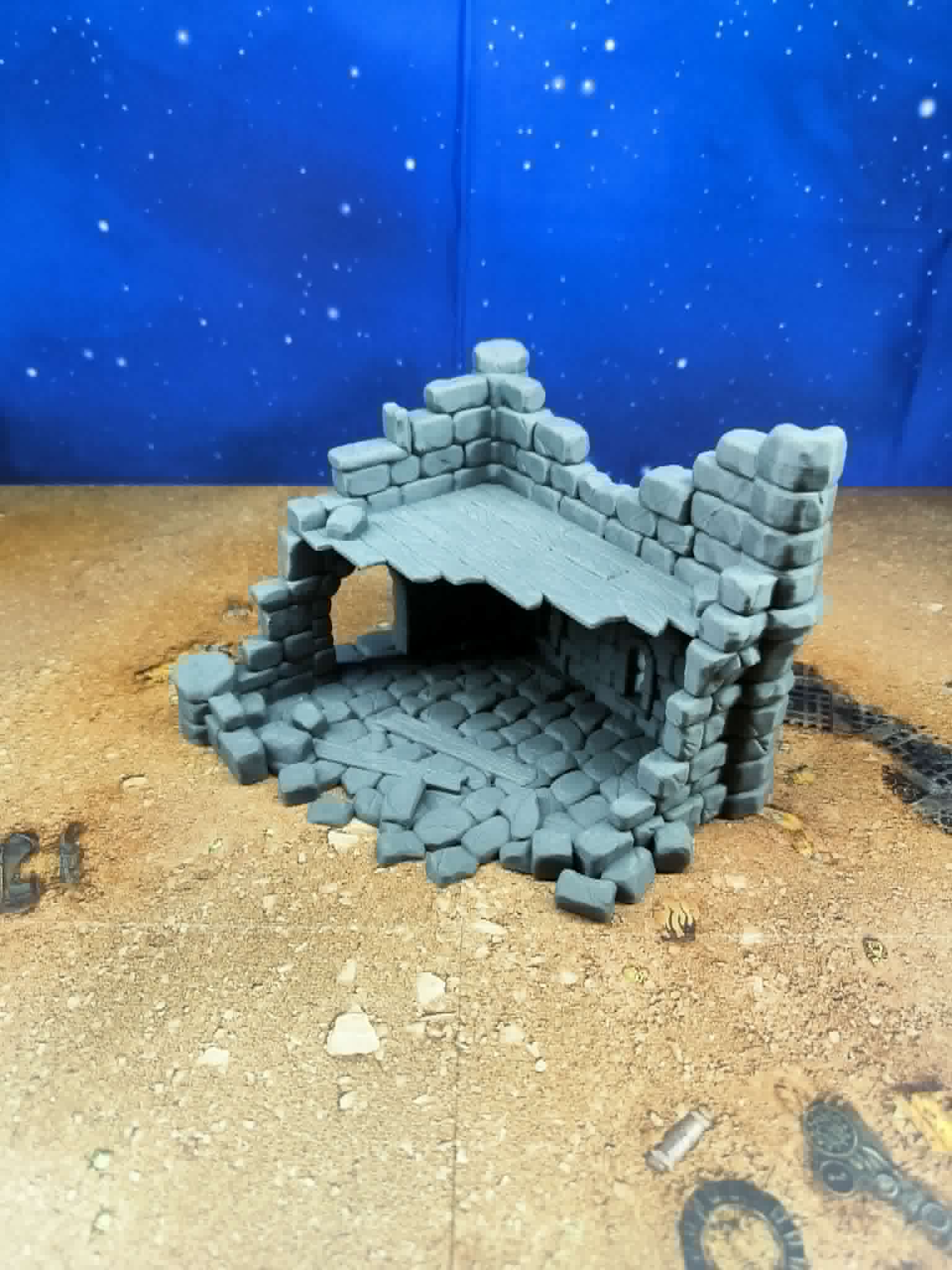 Old Castle : Maison de pierre en ruine pour wargame