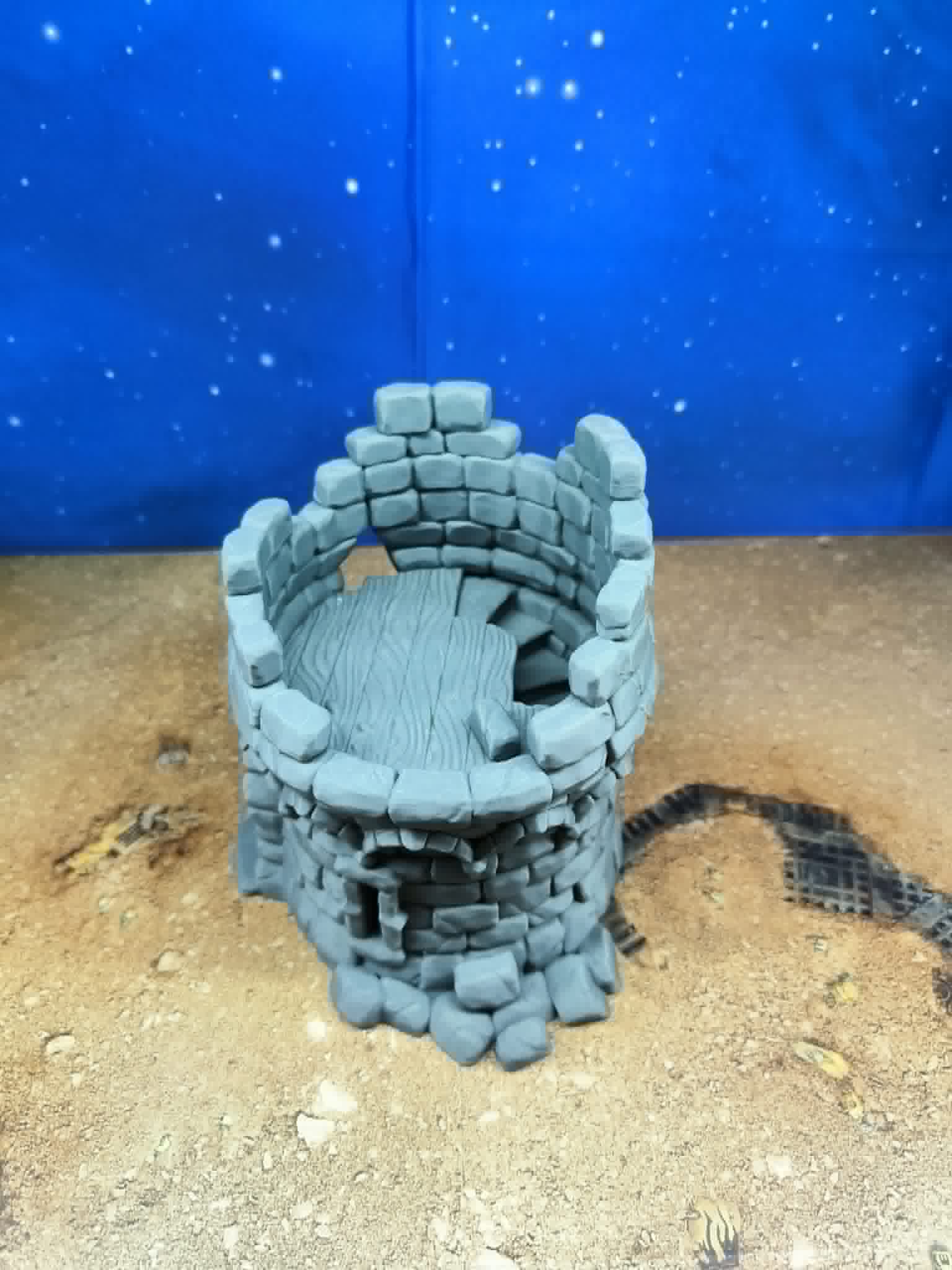 Old Castle : Tour de pierre en ruine pour wargame 1