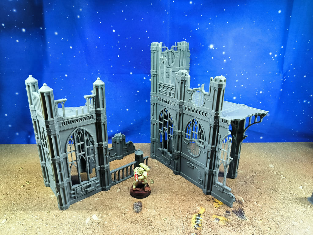 Templaris : Avant Est Cathédrale gothique en ruine pour wargame
