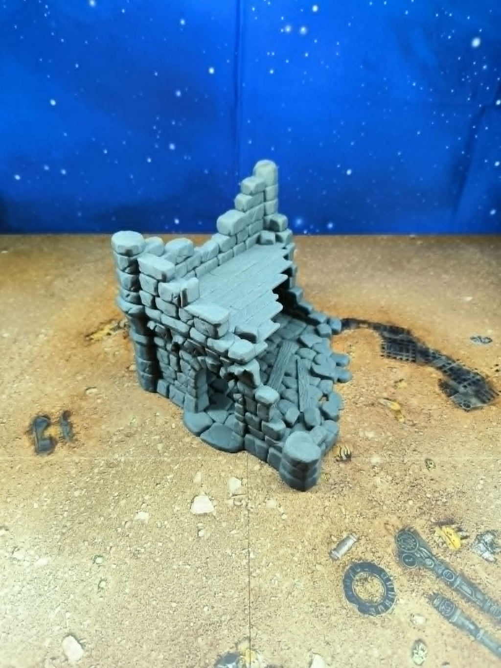 Old Castle : Maison de pierre en ruine pour wargame