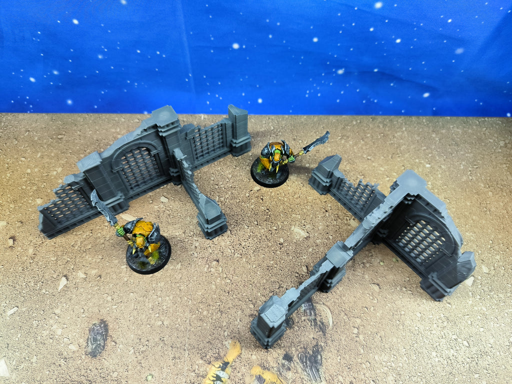 Antic city: Ruined walls for wargame T
