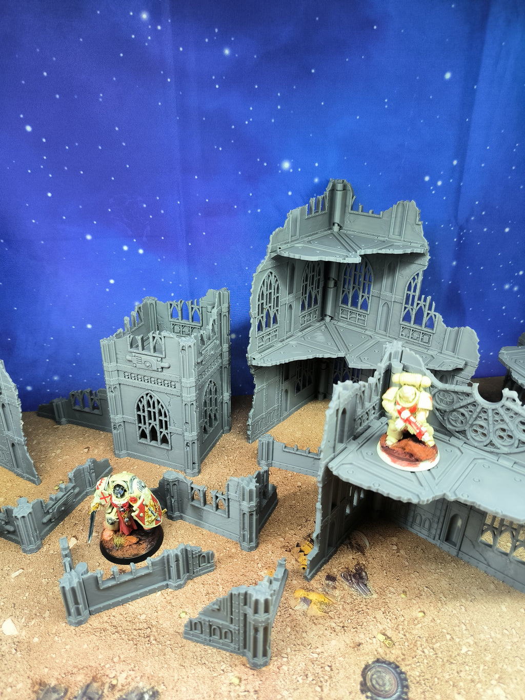Gothic Foldable V11 : set décors gothiques pliants en ruine pour table de jeu wargame