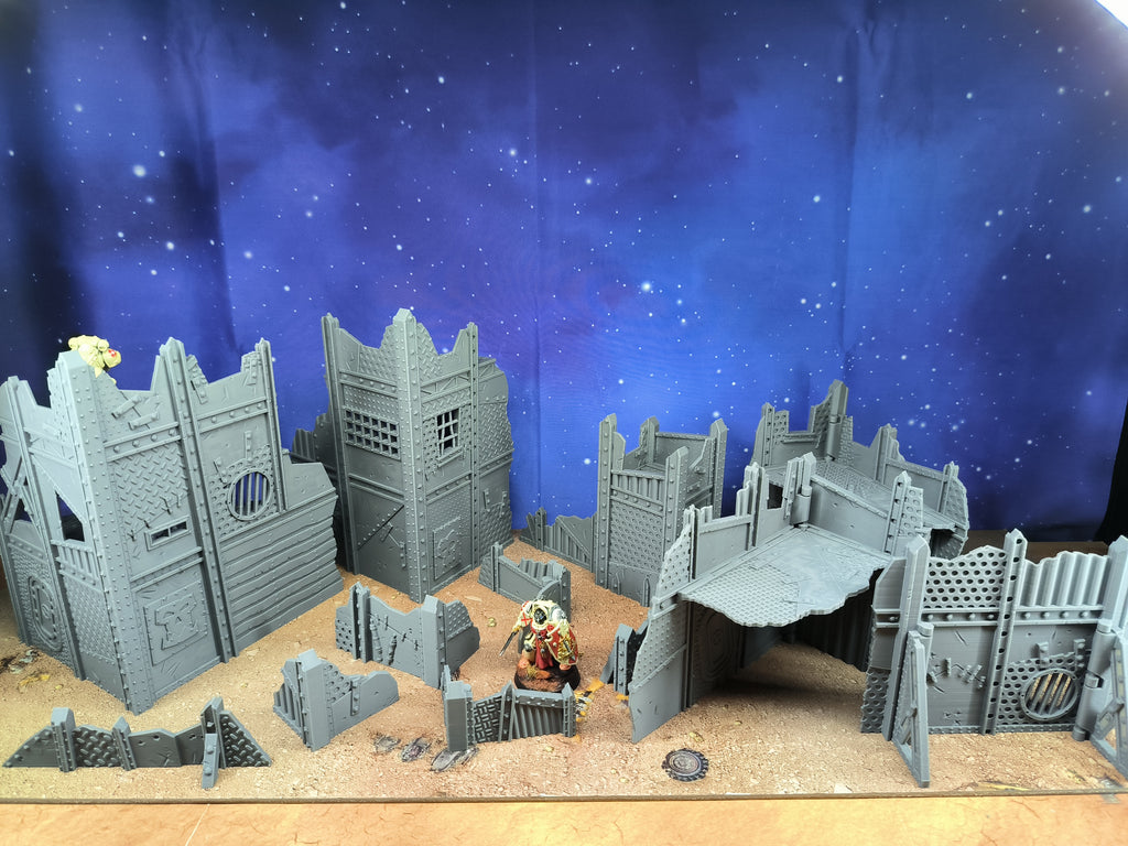 Green Skin Foldable V11 : set de décors Green Skin pliants en ruine pour table de jeu wargame