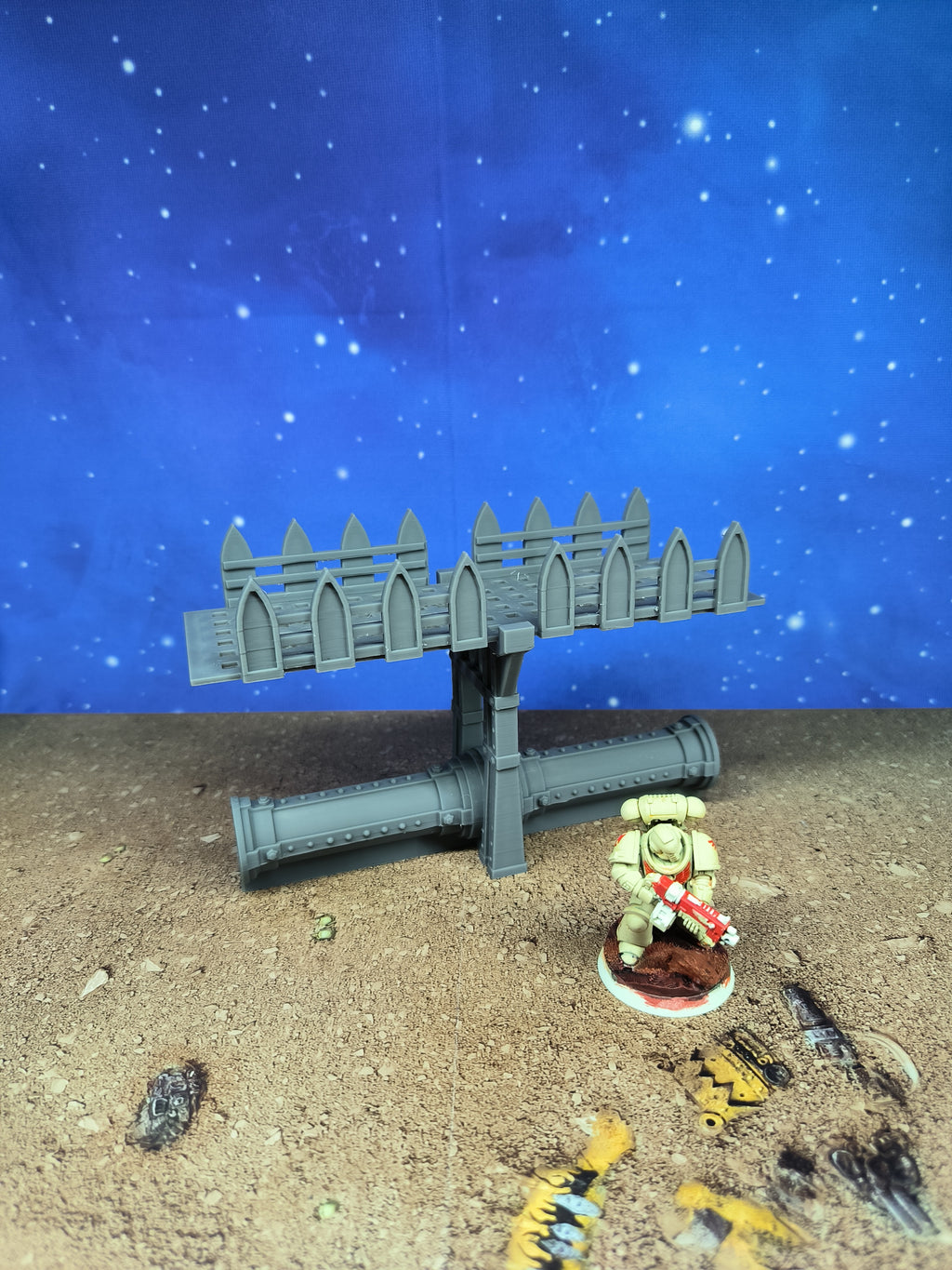 Forge city: Futuristic industrial gangway for wargame
