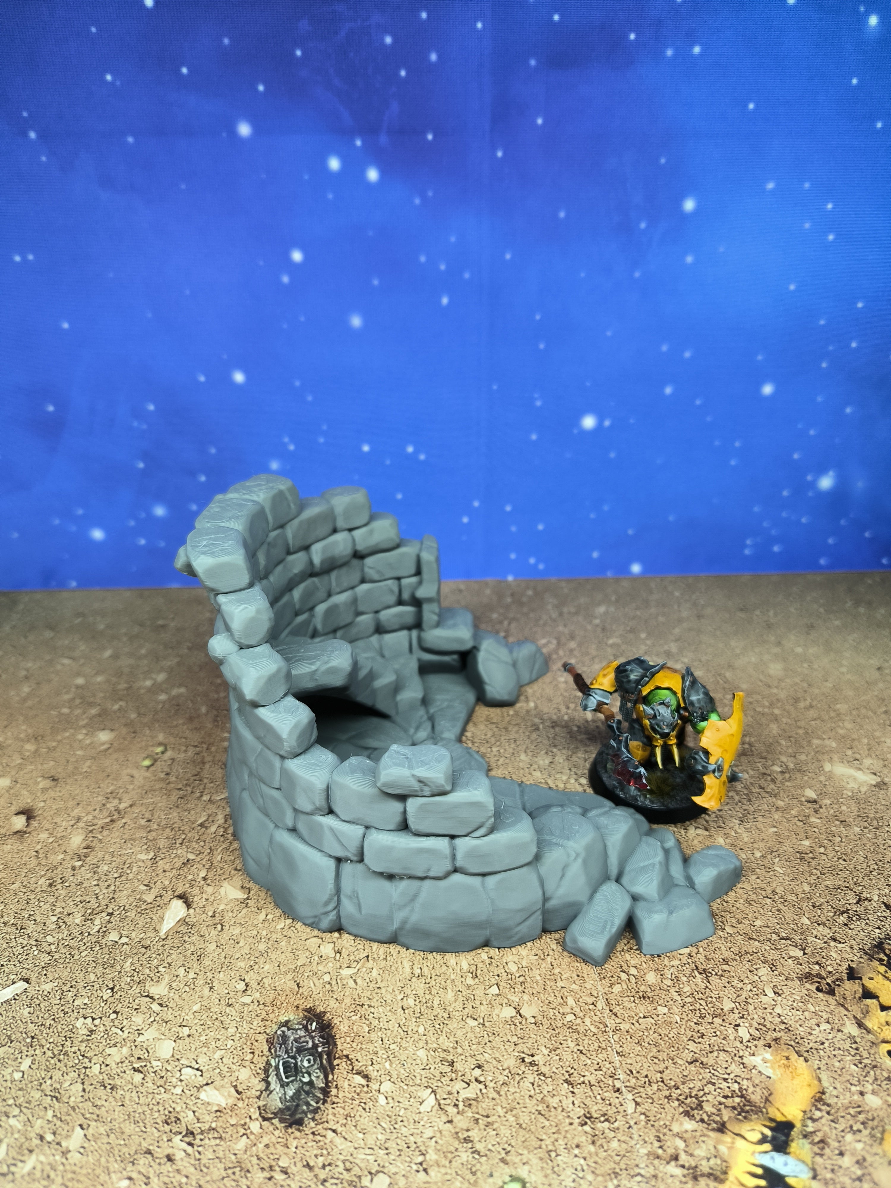 Old Castle : Tour de pierre en ruine pour wargame 2