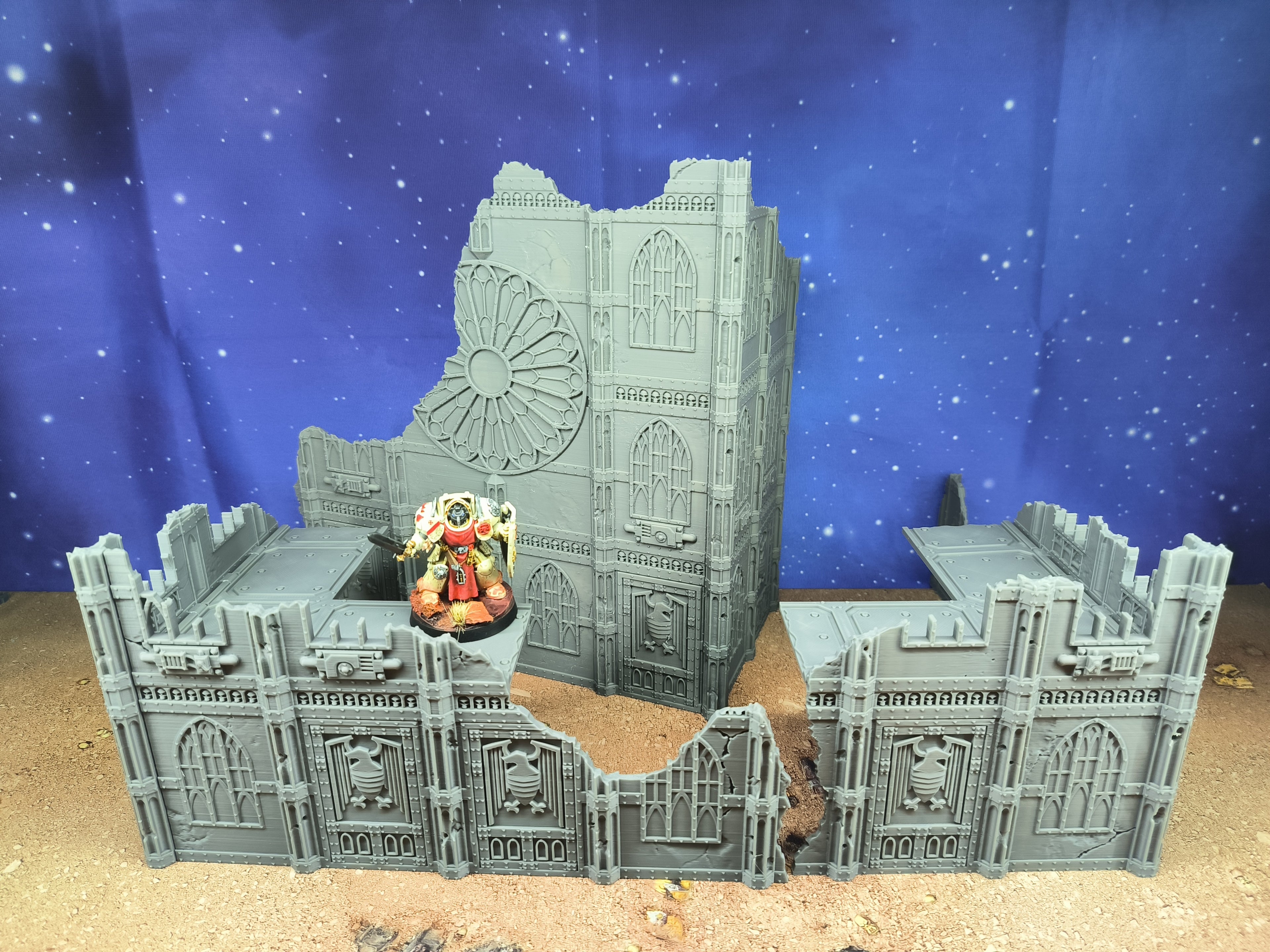 Gothic Foldable : set 3 décors gothiques pliants en ruine pour table de jeu wargame