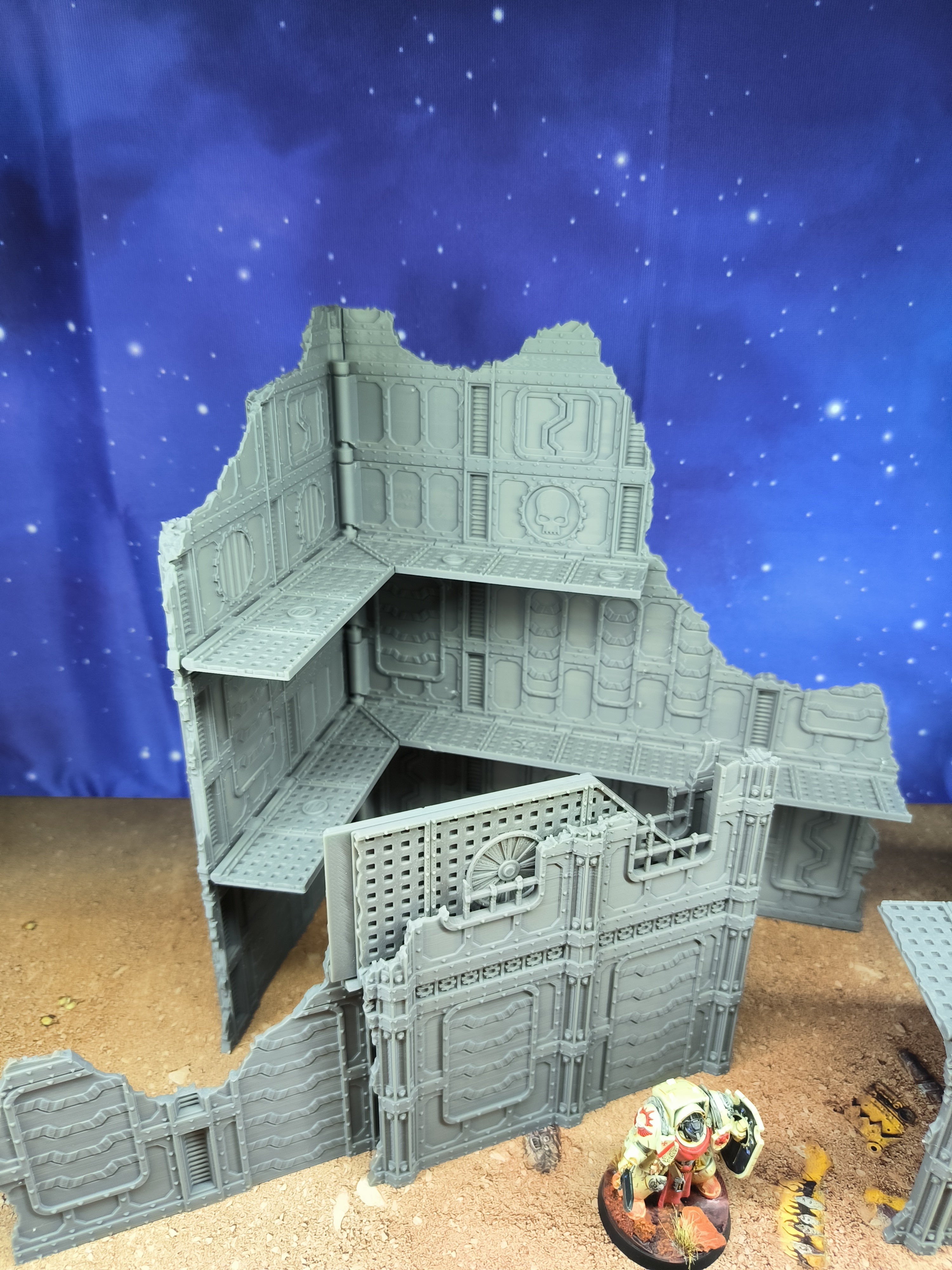 Indus Foldable : set 3 décors industriels pliants en ruine pour table de jeu wargame