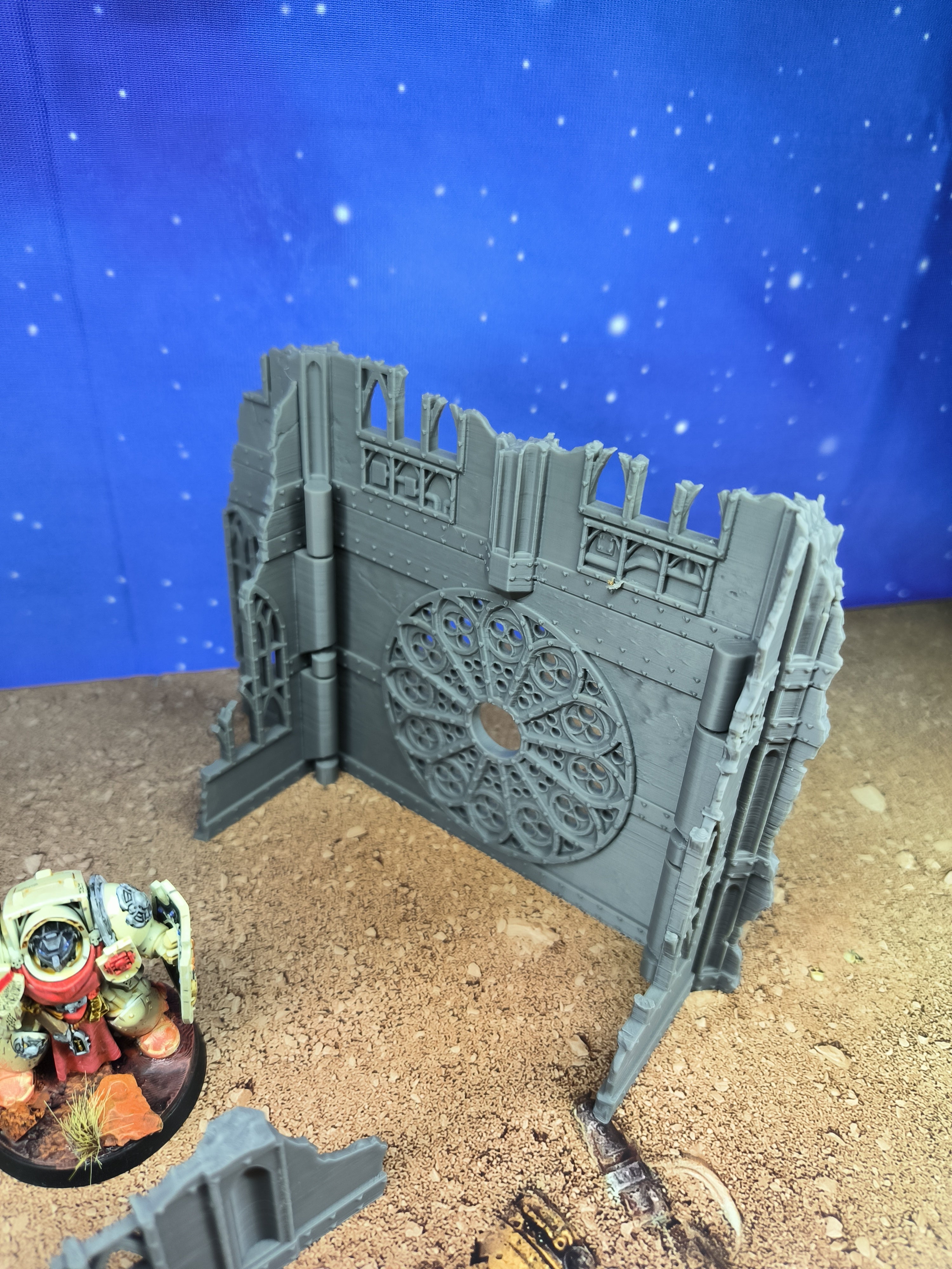 Gothic Foldable V11 : set 3 petits décors gothiques pliants en ruine pour table de jeu wargame