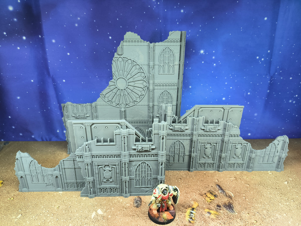 Gothic Foldable : set 3 décors gothiques pliants en ruine pour table de jeu wargame