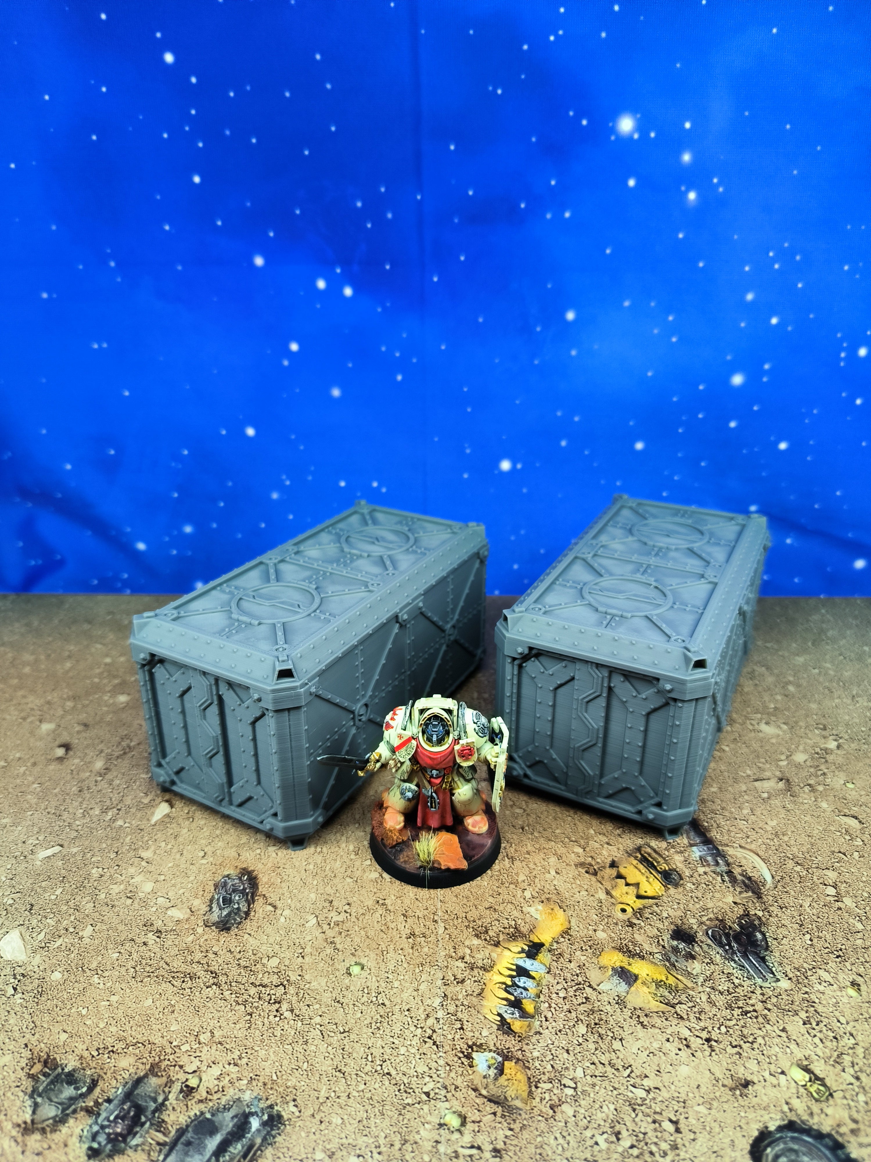Armored Foldable : duo de containers militaires pour table de jeu wargame