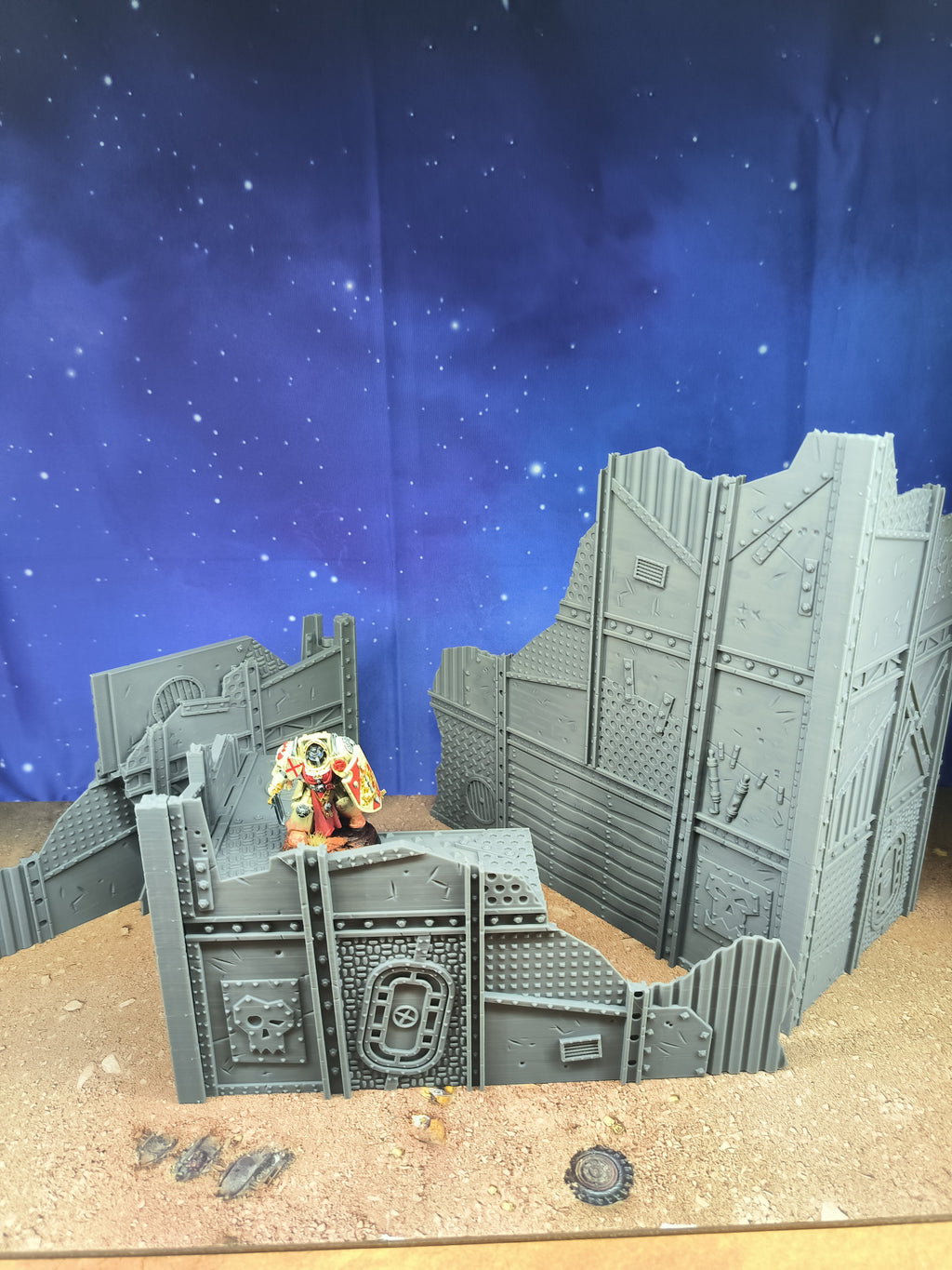 Gothic Foldable: set of 3 ruined foldable gothic scenery pieces for wargame tabletop