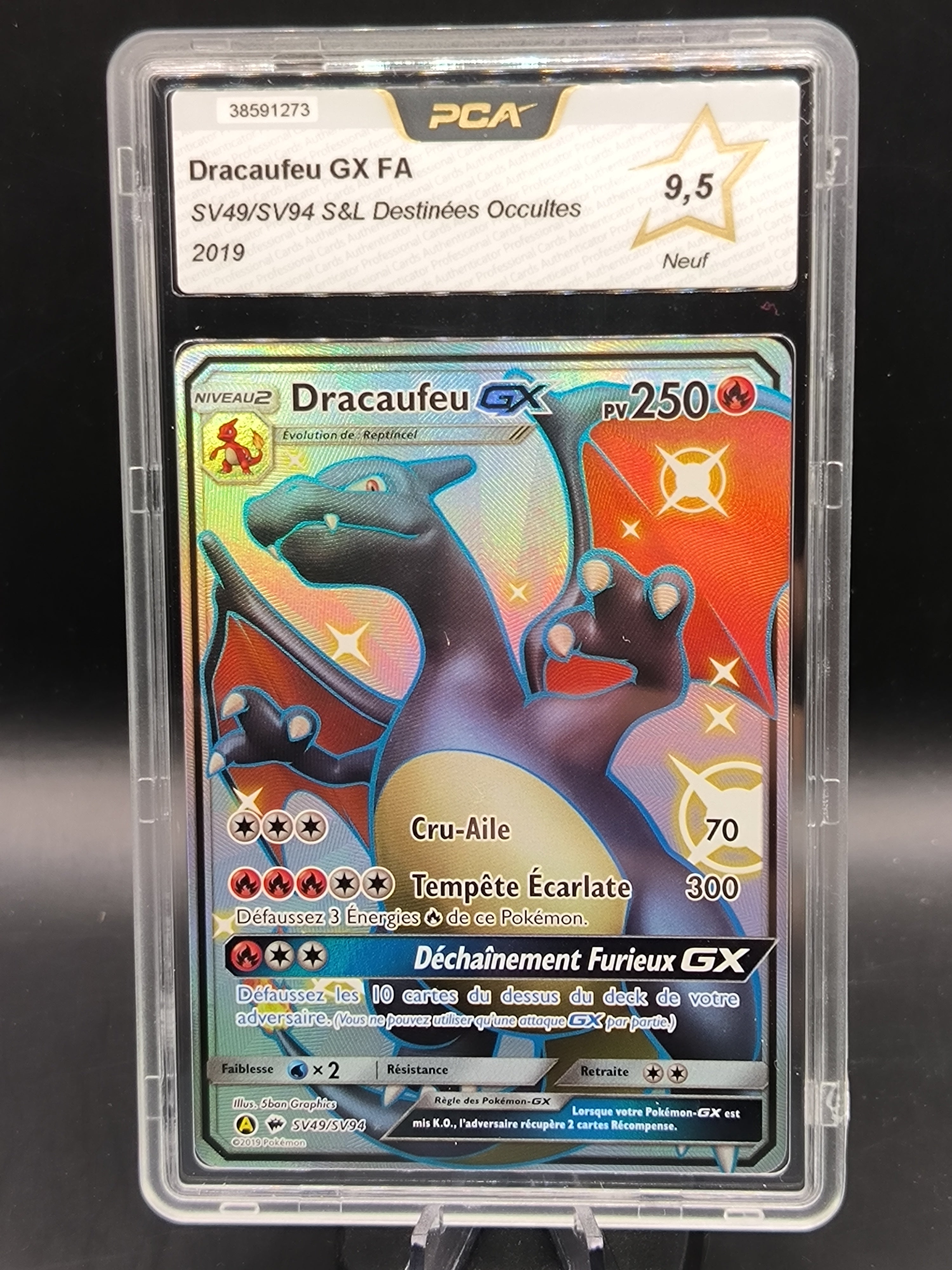 Pokémon : Dracaufeu GX FA S&L Destinées Occultes SV49/SV94, PCA 9,5