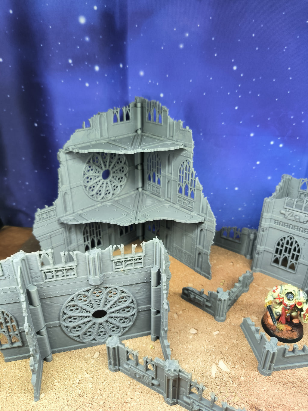 Gothic Foldable V11 : set décors gothiques pliants en ruine pour table de jeu wargame
