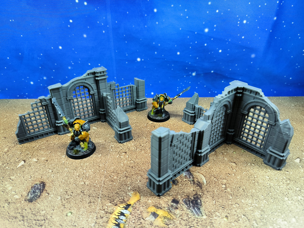 Antic city: Ruined walls for wargame T