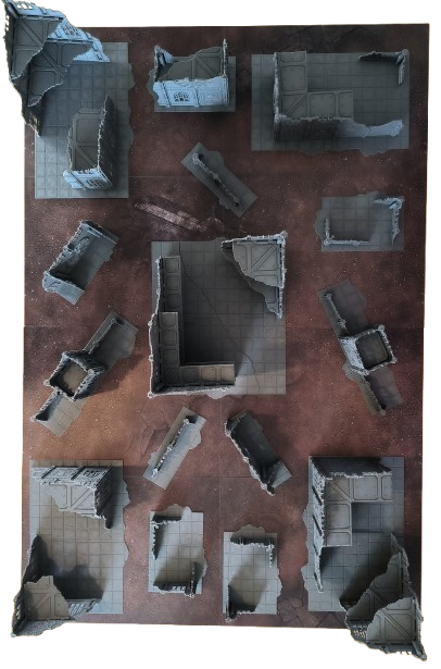 Gothic Foldable V11 : set complet de décors gothiques pliants en ruine pour table de jeu wargame