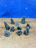 Toppers : rochers pour socles figurines x10