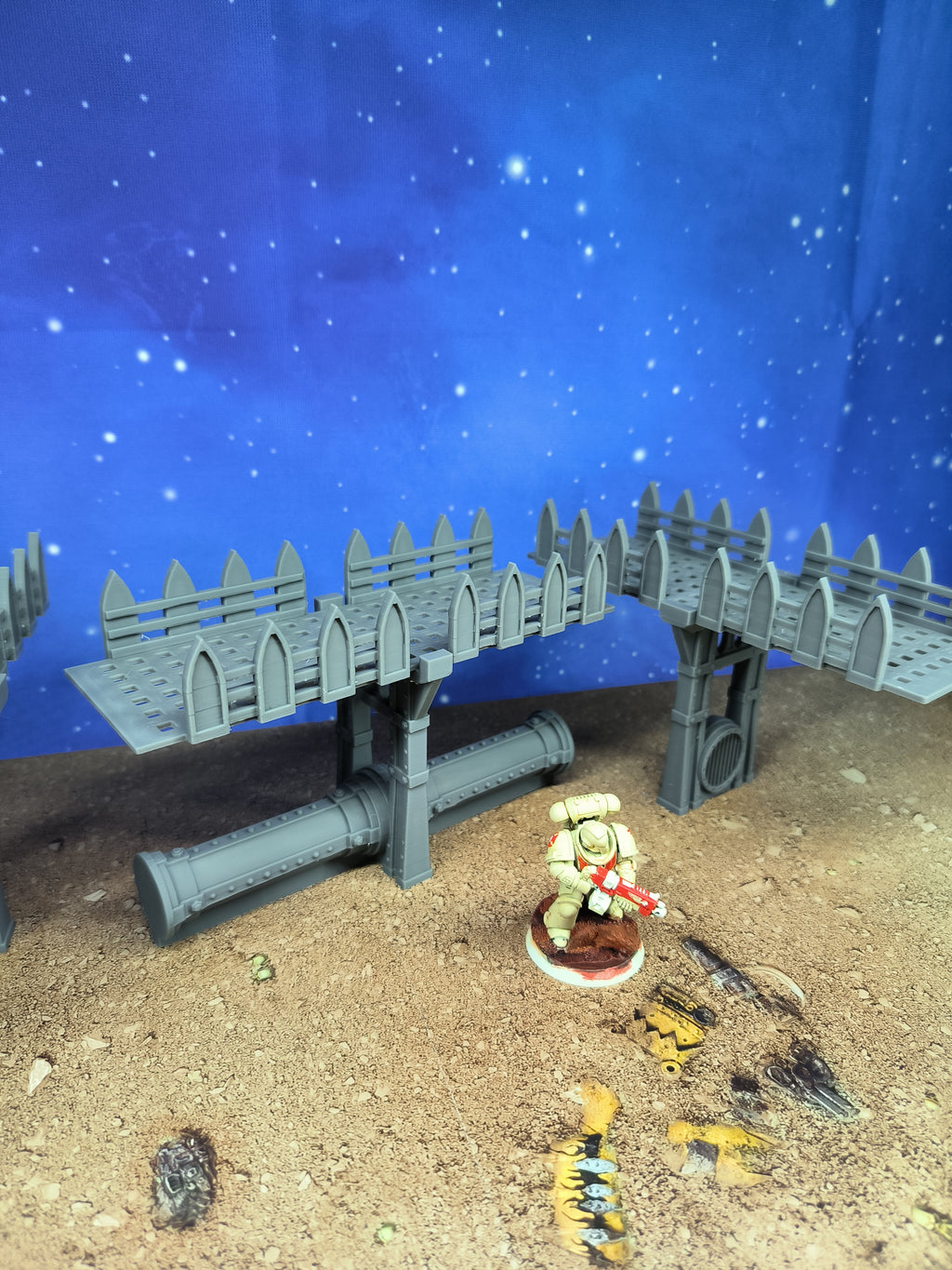 Forge city: Futuristic industrial gangway for wargame