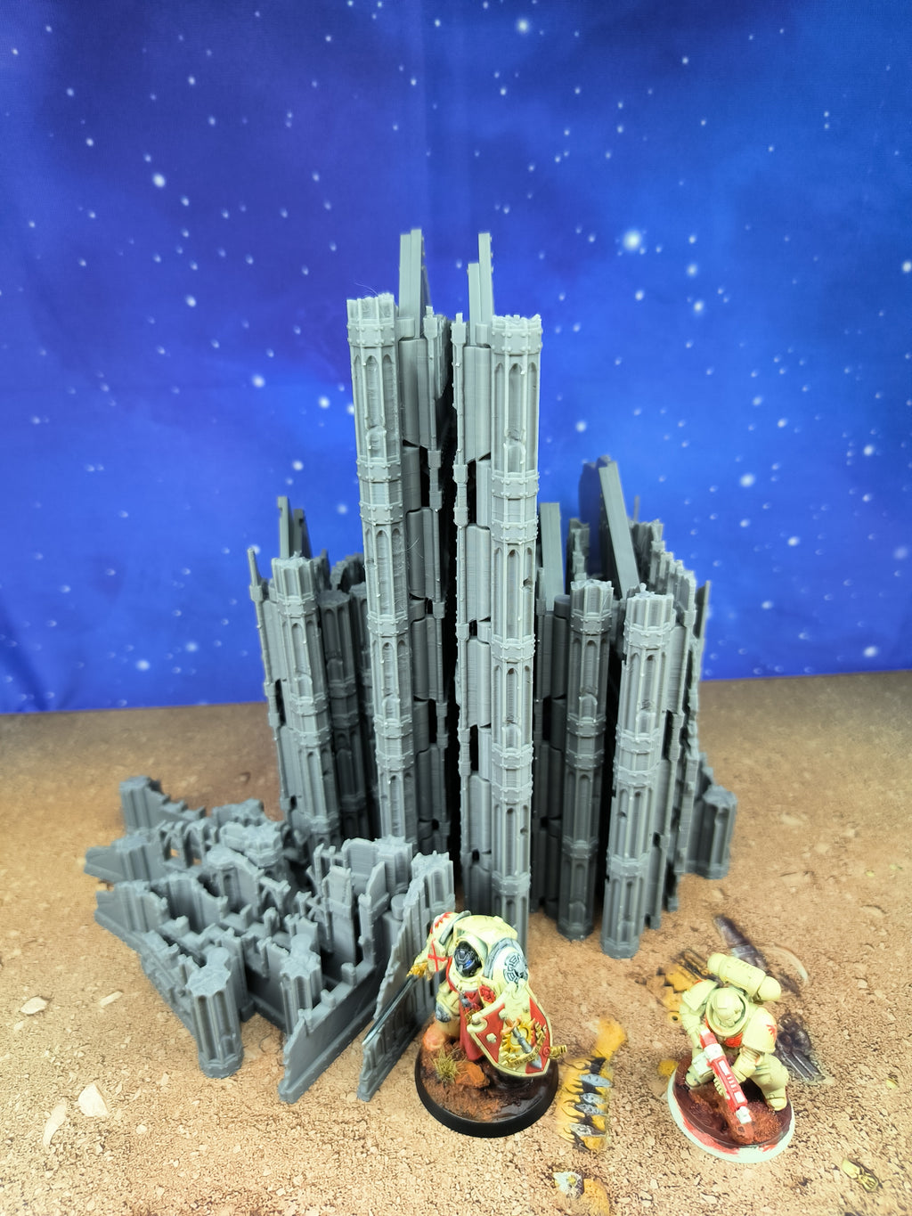 Gothic Foldable V11 : set décors gothiques pliants en ruine pour table de jeu wargame