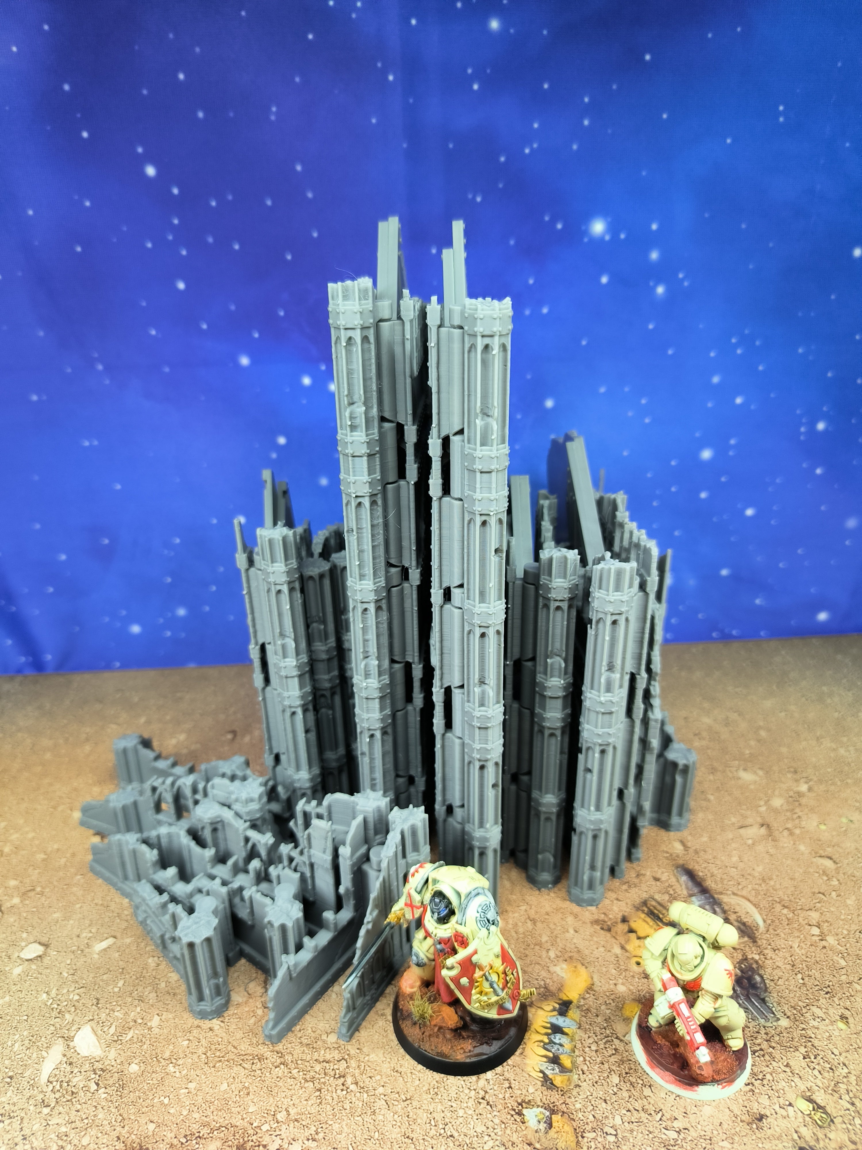 Gothic Foldable V11 : set décors gothiques pliants en ruine pour table de jeu wargame
