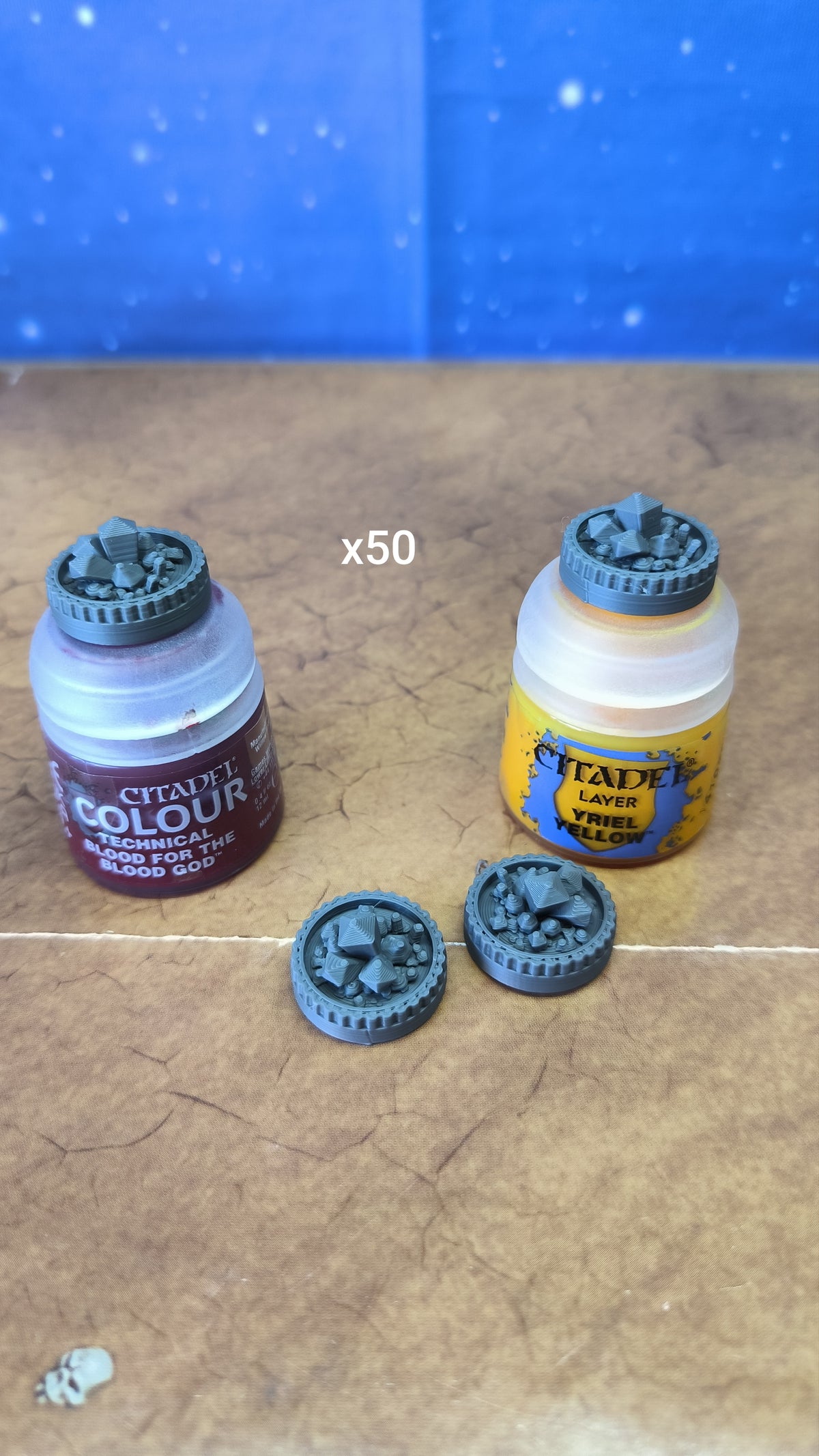 Toppers bouchons : 50 cristaux pour pots de peinture Citadel Warhammer