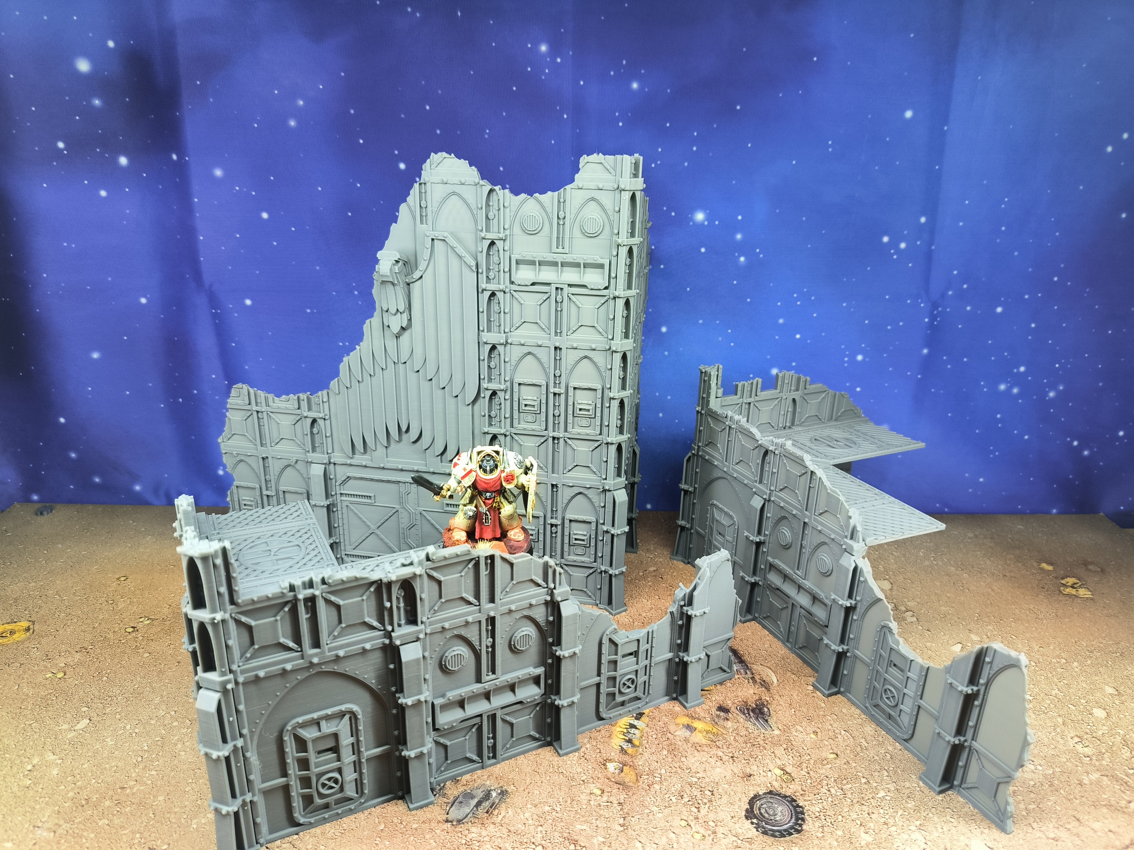 Armored Foldable : set 3 décors militaires pliants en ruine pour table de jeu wargame