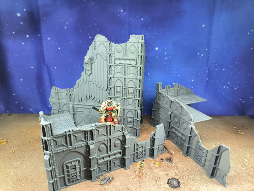 Armored Foldable: set of 3 foldable ruined military terrain pieces for wargame tables