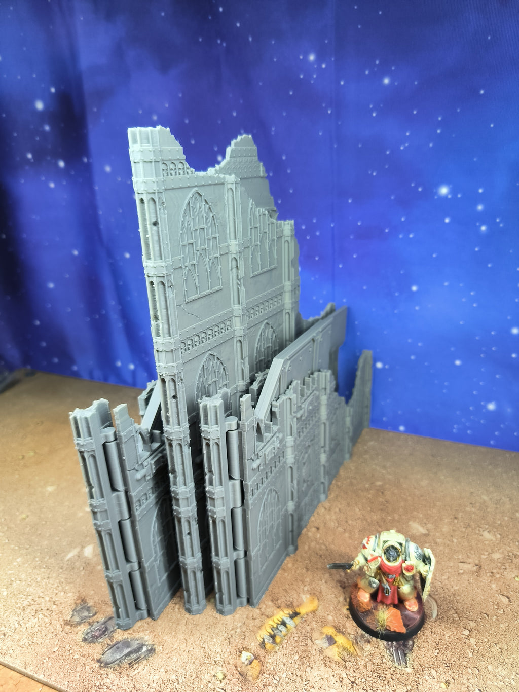 Gothic Foldable : set 3 décors gothiques pliants en ruine pour table de jeu wargame