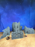 Gothic Foldable V11 : set 4 décors gothiques pliants en ruine pour table de jeu wargame