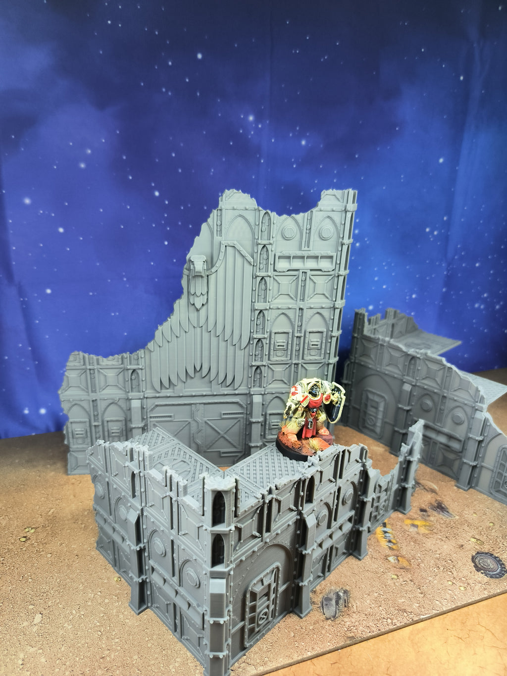 Armored Foldable : set 3 décors militaires pliants en ruine pour table de jeu wargame